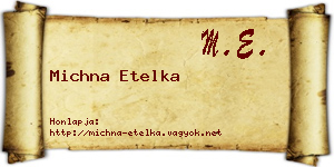 Michna Etelka névjegykártya
